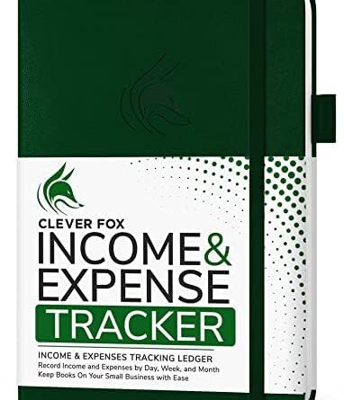 Clever Fox Income & Expense Tracker – Accounting & Bookkeeping Ledger Book for Small Business – 1-Year Record Notebook, A5 (Dark Green)
