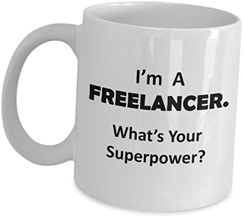 Im A Freelancer Whats Your Superpower Funny Cute Coffee Mug – Ceramic Work Cup Freelancing Work From Home Mom Friend Freelance Employee Appreciation Digital Nomad Gifts