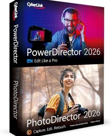 CyberLink PowerDirector & PhotoDirector 2026 | AI Video and Photo Editing Software for Windows | Slideshow Maker, Effects & Creative Design Tools | Box with Download Code