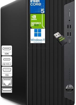HP Prodesk Desktop Computers PC for Home & Office Business, Intel i5-10400F (16GB DDR4, 512GB PCIe SSD), Compact & Silent Design, Triple-Display Support, WiFi Adapter, Keyboard & Mouse, Windows 11 Pro