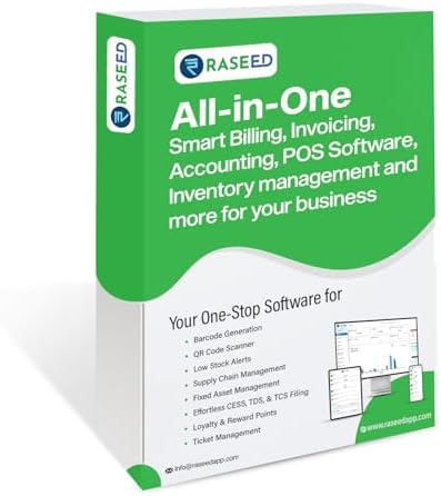 Raseed Premium 1 Year – All-in-One Smart Billing Invoicing, Accounting, Inventory management & POS Software. Perfect for Small businesses, Retail, Grocery, Startups, Freelancers, etc | Email delivery in 2 Hours – no CD.