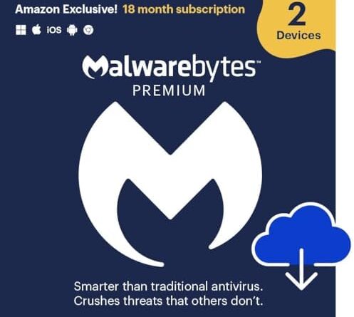 Malwarebytes Premium | Amazon Exclusive | 18 Months, 2 Devices | Windows, Mac OS, Android, Apple iOS, Chrome [Online Code]