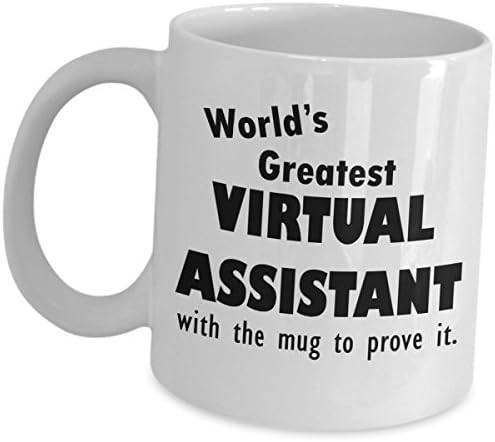 Worlds Greatest Virtual Assistant Coffee Cup Gifts – With The Mug – VA Funny Cute Appreciation for Online Remote Worker Freelancer Freelancing Home Office Desk Décor Recognition Presents