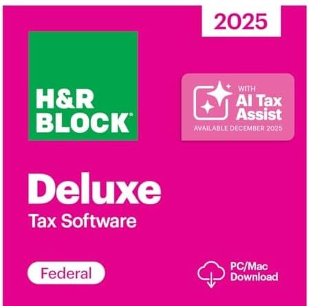 H&R Block Tax Software Deluxe 2025 Win/Mac [PC/Mac Online Code]
