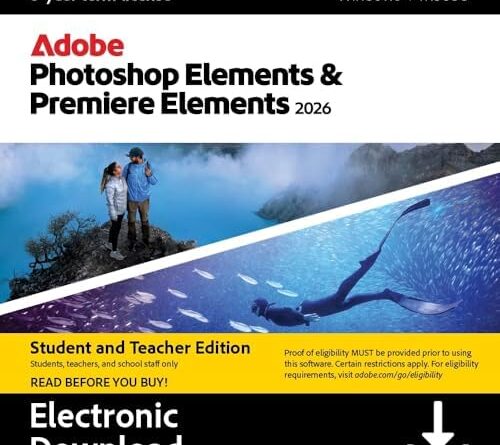 Adobe Photoshop Elements & Premiere Elements 2026 Student & Teacher Edition | Software Download | Photo & Video Editing | 3-year term license | Activation Required [PC/Mac Online Code]