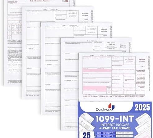 1099 INT Tax Forms 2025 Interest Income Set, 4 Part 25 Pack, Great for QuickBooks and Accounting Software 25 Laser Form Sets for Interest Income, 1099-INT 2025